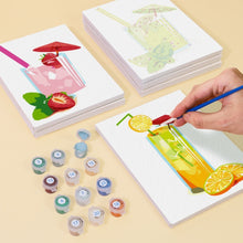 Load image into Gallery viewer, Mini Paint by numbers 6"x8" (6 pieces) - Fresh Fruit Juices
