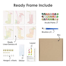 Load image into Gallery viewer, Mini Paint by numbers 6"x8" (6 pieces) - Fresh Fruit Juices
