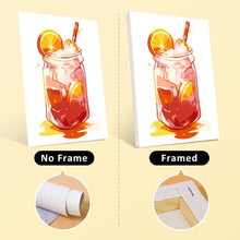 Load image into Gallery viewer, Mini Paint by numbers 6"x8" (6 pieces) - Fruity Mason Jar Drinks
