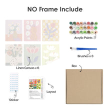 Load image into Gallery viewer, Mini Paint by numbers 6"x8" (6 pieces) - Abstract Floral Vases