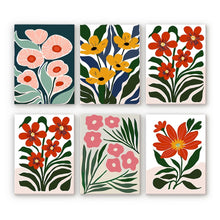 Load image into Gallery viewer, Paint by Numbers – 6 Canvas Set | Colorful Floral Patterns Figured'Art
