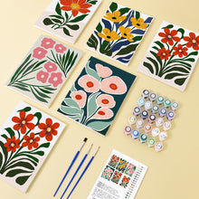 Load image into Gallery viewer, Mini Paint by numbers 6"x8" (6 pieces) - Colorful Floral Patterns