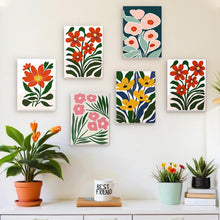 Load image into Gallery viewer, Mini Paint by numbers 6"x8" (6 pieces) - Colorful Floral Patterns