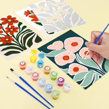 Load image into Gallery viewer, Mini Paint by numbers 6"x8" (6 pieces) - Colorful Floral Patterns