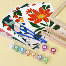 Load image into Gallery viewer, Mini Paint by numbers 6"x8" (6 pieces) - Colorful Floral Patterns