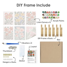 Load image into Gallery viewer, Mini Paint by numbers 6"x8" (6 pieces) - Colorful Floral Patterns