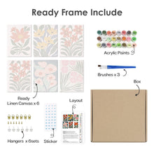 Load image into Gallery viewer, Mini Paint by numbers 6"x8" (6 pieces) - Colorful Floral Patterns