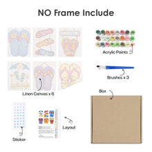 Load image into Gallery viewer, Mini Paint by numbers 6"x8" (6 pieces) - Flip-Flop Summer Signs