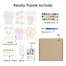 Load image into Gallery viewer, Mini Paint by numbers 6"x8" (6 pieces) - Flip-Flop Summer Signs