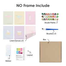Load image into Gallery viewer, Mini Paint by numbers 6"x8" (6 pieces) - Stylish Cocktail Glasses