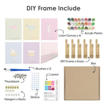 Load image into Gallery viewer, Mini Paint by numbers 6"x8" (6 pieces) - Stylish Cocktail Glasses