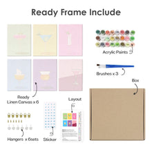 Load image into Gallery viewer, Mini Paint by numbers 6"x8" (6 pieces) - Stylish Cocktail Glasses