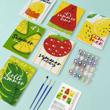 Load image into Gallery viewer, Mini Paint by numbers 6"x8" (6 pieces) - Summer Fruit Illustrations