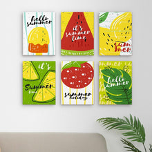 Load image into Gallery viewer, Mini Paint by numbers 6"x8" (6 pieces) - Summer Fruit Illustrations