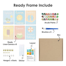 Load image into Gallery viewer, Mini Paint by numbers 6"x8" (6 pieces) - Summer Holiday Posters