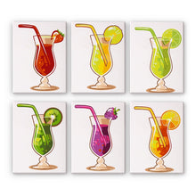 Load image into Gallery viewer, Paint by Numbers – 6 Canvas Set | Fruity Cocktails Figured'Art