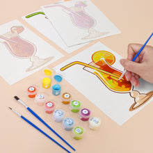 Load image into Gallery viewer, Mini Paint by numbers 6"x8" (6 pieces) - Fruity Cocktails