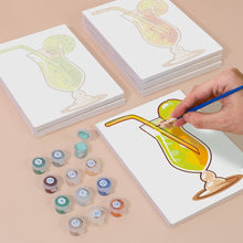 Load image into Gallery viewer, Mini Paint by numbers 6"x8" (6 pieces) - Fruity Cocktails