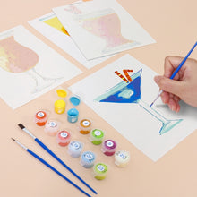 Load image into Gallery viewer, Mini Paint by numbers 6"x8" (6 pieces) - Colorful Cocktails