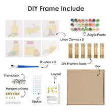 Load image into Gallery viewer, Mini Paint by numbers 6"x6" (6 pieces) - Natural Oils