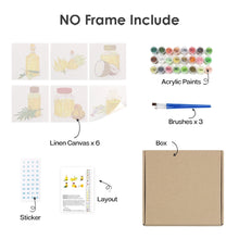 Load image into Gallery viewer, Mini Paint by numbers 6"x6" (6 pieces) - Natural Oils