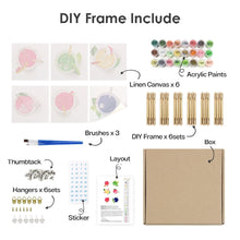 Load image into Gallery viewer, Mini Paint by numbers 6"x6" (6 pieces) - Color Pop Refreshers