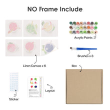 Load image into Gallery viewer, Mini Paint by numbers 6"x6" (6 pieces) - Color Pop Refreshers
