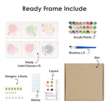 Load image into Gallery viewer, Mini Paint by numbers 6"x6" (6 pieces) - Color Pop Refreshers