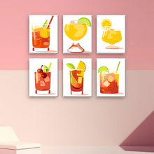 Load image into Gallery viewer, Mini Paint by numbers 6"x8" (6 pieces) - Tropical Cocktails