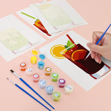 Load image into Gallery viewer, Mini Paint by numbers 6"x8" (6 pieces) - Vibrant Summer Cocktails