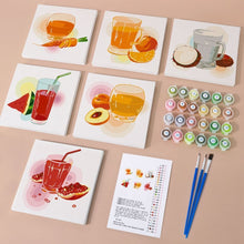 Load image into Gallery viewer, Mini Paint by numbers 6"x6" (6 pieces) - Healthy Juices