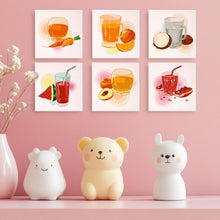 Load image into Gallery viewer, Mini Paint by numbers 6"x6" (6 pieces) - Healthy Juices