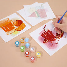 Load image into Gallery viewer, Mini Paint by numbers 6"x6" (6 pieces) - Healthy Juices