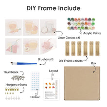 Load image into Gallery viewer, Mini Paint by numbers 6"x6" (6 pieces) - Healthy Juices