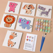 Load image into Gallery viewer, Mini Paint by numbers 6"x6" (6 pieces) - Cute Animals