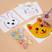 Load image into Gallery viewer, Mini Paint by numbers 6"x6" (6 pieces) - Cute Animal Faces