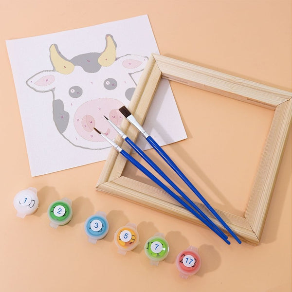 Paint by Numbers – 6 Canvas Set | Cute Animal Faces