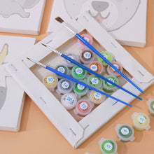 Load image into Gallery viewer, Mini Paint by numbers 6"x6" (6 pieces) - Cute Animal Faces