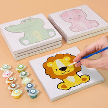 Load image into Gallery viewer, Mini Paint by numbers 6"x6" (6 pieces) - Cute Animal Characters