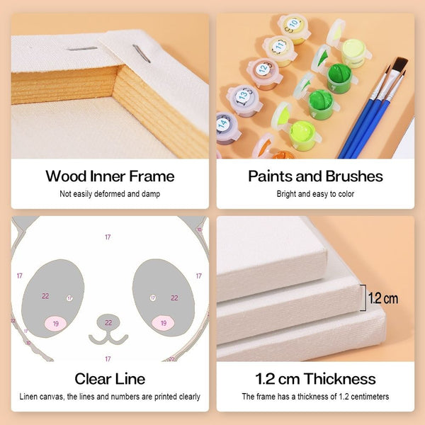 Paint by Numbers – 6 Canvas Set | Cute Animal Characters