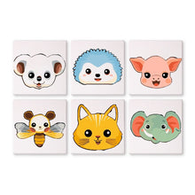 Load image into Gallery viewer, Paint by Numbers – 6 Canvas Set | Cute Animal Faces 2 Figured'Art