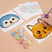 Load image into Gallery viewer, Mini Paint by numbers 6"x6" (6 pieces) - Cute Animal Faces 2