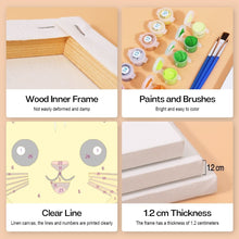 Load image into Gallery viewer, Mini Paint by numbers 6"x6" (6 pieces) - Cute Animal Faces 2
