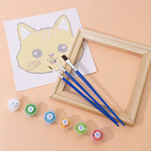 Load image into Gallery viewer, Mini Paint by numbers 6"x6" (6 pieces) - Cute Animal Faces 3