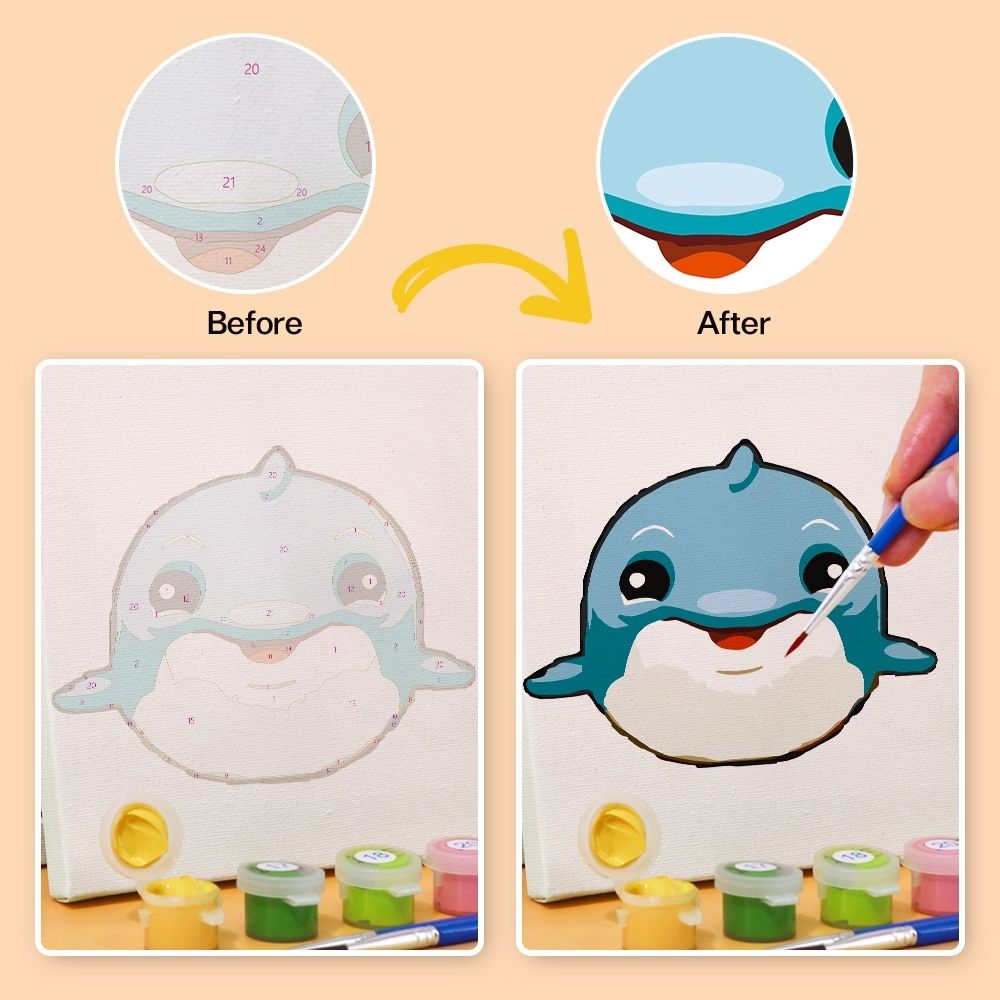 Paint by Numbers – 6 Canvas Set | Cute Animal Faces 3