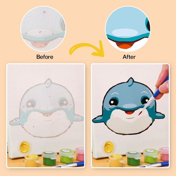 Paint by Numbers – 6 Canvas Set | Cute Animal Faces 3