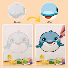 Load image into Gallery viewer, Mini Paint by numbers 6"x6" (6 pieces) - Cute Animal Faces 3