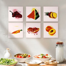 Load image into Gallery viewer, Mini Paint by numbers 6"x6" (6 pieces) - Fruits and Veggies