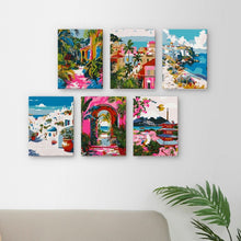 Load image into Gallery viewer, Mini Paint by numbers 6"x8" (6 pieces) - Mediterranean Scenes