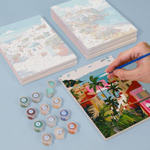 Load image into Gallery viewer, Mini Paint by numbers 6"x8" (6 pieces) - Mediterranean Scenes